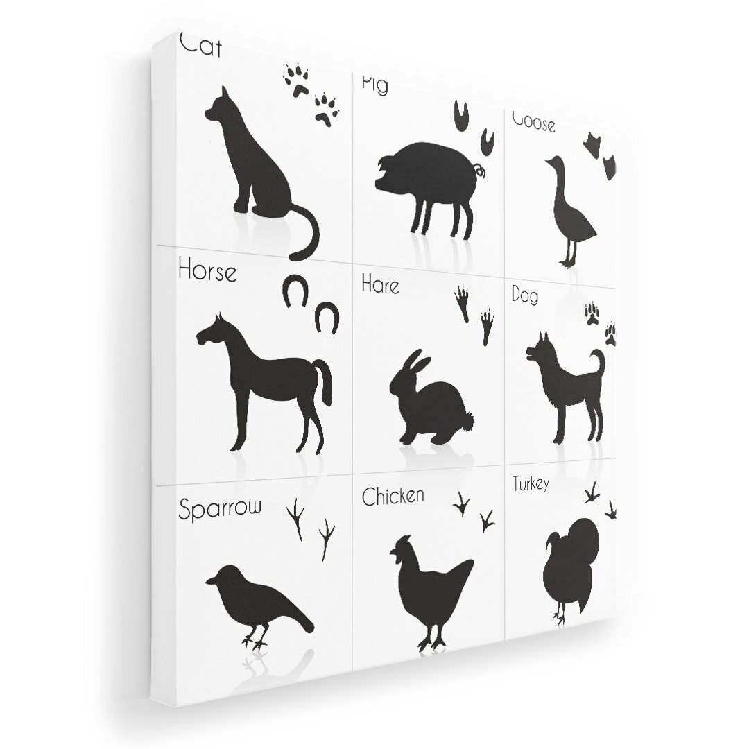 アートパネル 絵 絵画 飾り 選べるサイズ 455×455mm 正方 スクエア モダン 玄関 写真 フォト インテリア おしゃれ 009749 動物　英語　モノクロ