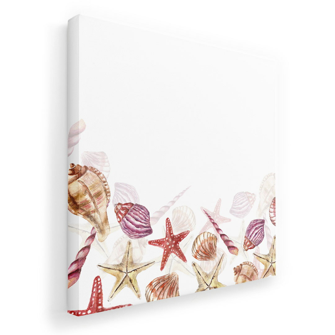 アートパネル 絵 絵画 飾り 選べるサイズ 455×455mm 正方 スクエア モダン 玄関 写真 フォト インテリア おしゃれ 010476 貝殻　ヒトデ　海