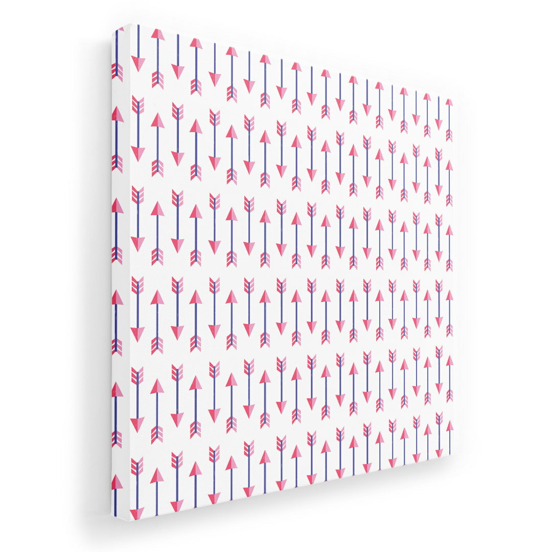 アートパネル 絵 絵画 飾り 選べるサイズ 333×333mm 正方 スクエア モダン 玄関 写真 フォト インテリア おしゃれ 010593 矢　ピンク　白