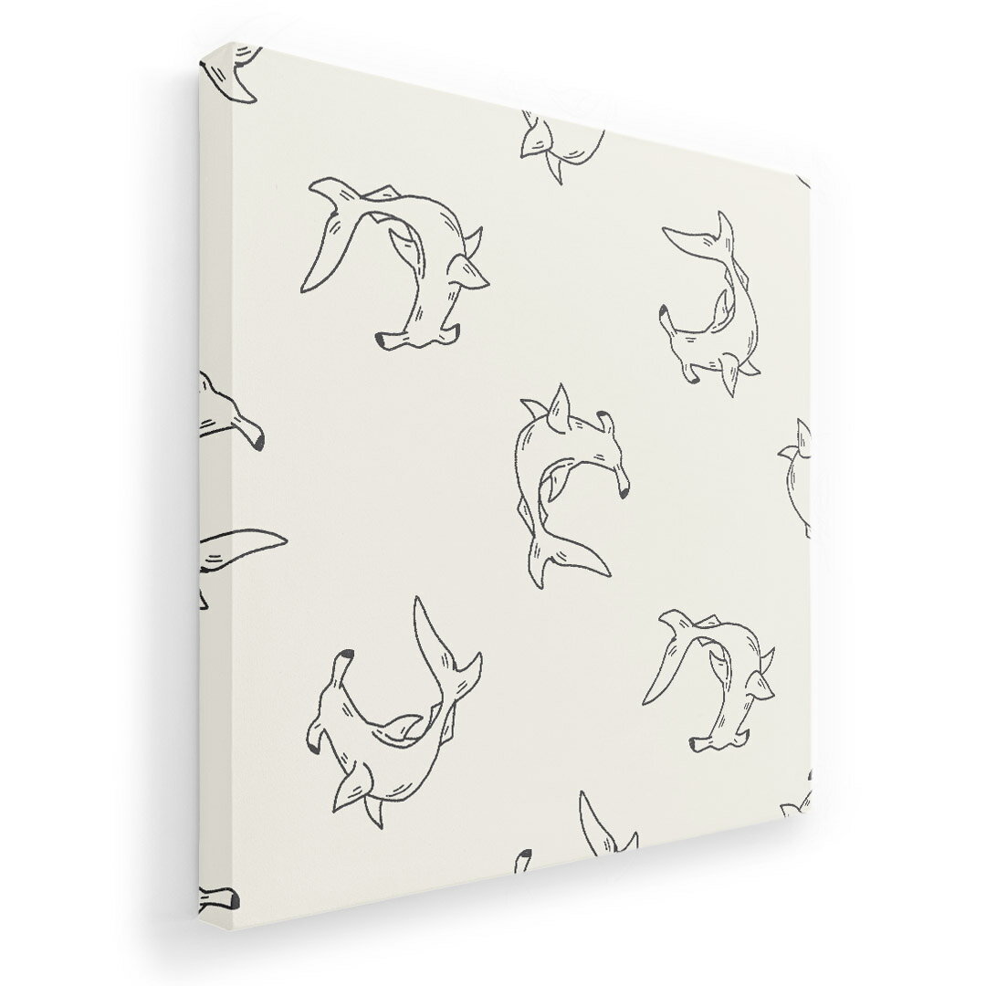 Rakuten - アートパネル 絵 絵画 飾り 選べるサイズ 455×455mm 正方 スクエア モダン 玄関 写真 フォト インテリア おしゃれ 010683 サメ　海　生き物