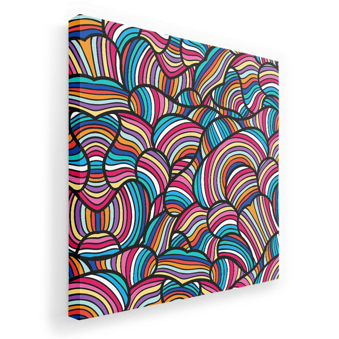 アートパネル 絵 絵画 飾り 選べるサイズ 455×455mm 正方 スクエア モダン 玄関 写真 フォト インテリア おしゃれ 010725 カラフル　レインボー　虹色