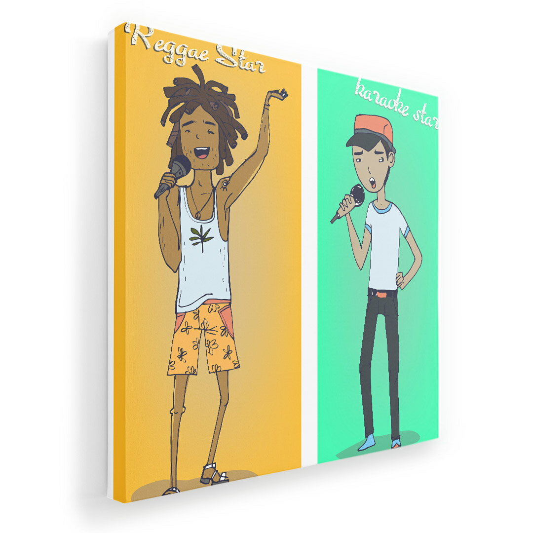 アートパネル 絵 絵画 飾り 選べるサイズ 455×455mm 正方 スクエア モダン 玄関 写真 フォト インテリア おしゃれ 010873 レゲエ　人物　音楽