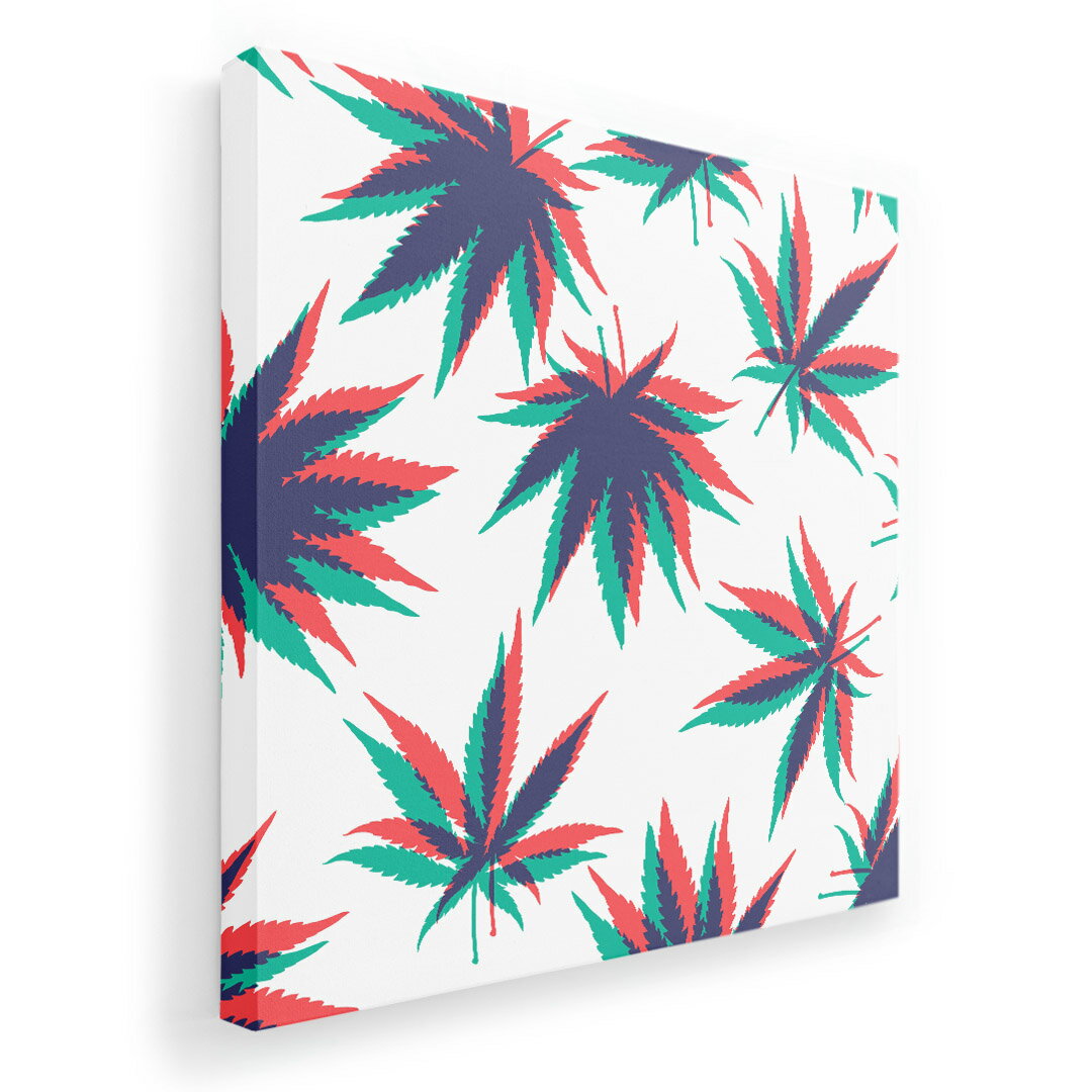 Rakuten - アートパネル 絵 絵画 飾り 選べるサイズ 455×455mm 正方 スクエア モダン 玄関 写真 フォト インテリア おしゃれ 010907 カラフル　植物　模様