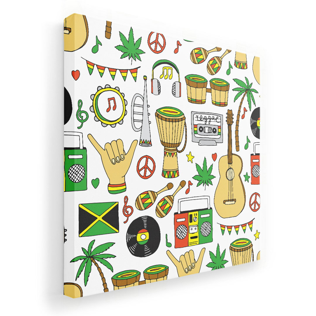 アートパネル 絵 絵画 飾り 選べるサイズ 333×333mm 正方 スクエア モダン 玄関 写真 フォト インテリア おしゃれ 010915 レゲエ　音楽　ミュージック