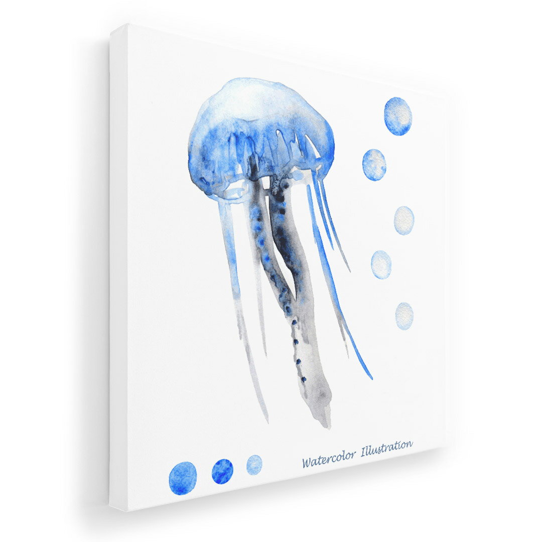 アートパネル 絵 絵画 飾り 選べるサイズ 455×455mm 正方 スクエア モダン 玄関 写真 フォト インテリア おしゃれ 010927 海　くらげ　青