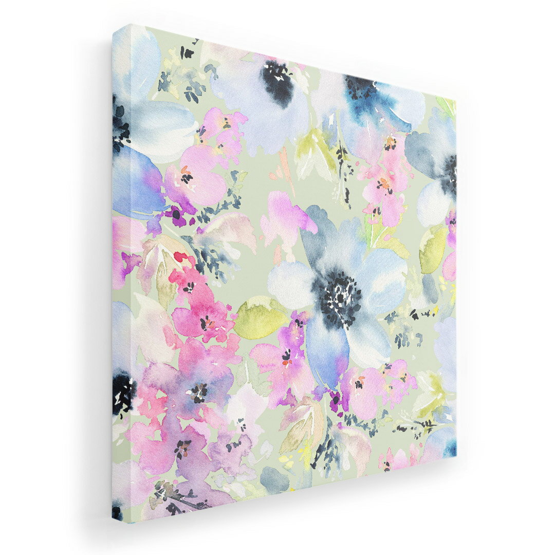 アートパネル 絵 絵画 飾り 選べるサイズ 333×333mm 正方 スクエア モダン 玄関 写真 フォト インテリア おしゃれ 011103 花　水彩　カラフル