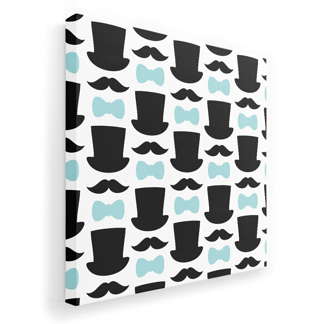 アートパネル 絵 絵画 飾り 選べるサイズ 333×333mm 正方 スクエア モダン 玄関 写真 フォト インテリア おしゃれ 011245 帽子　ひげ　リボン