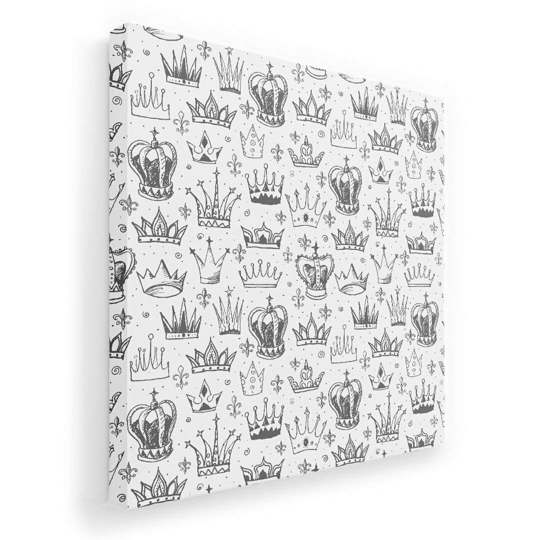 アートパネル 絵 絵画 飾り 選べるサイズ 333×333mm 正方 スクエア モダン 玄関 写真 フォト インテリア おしゃれ 011314 王冠　ビンテージ　レトロ