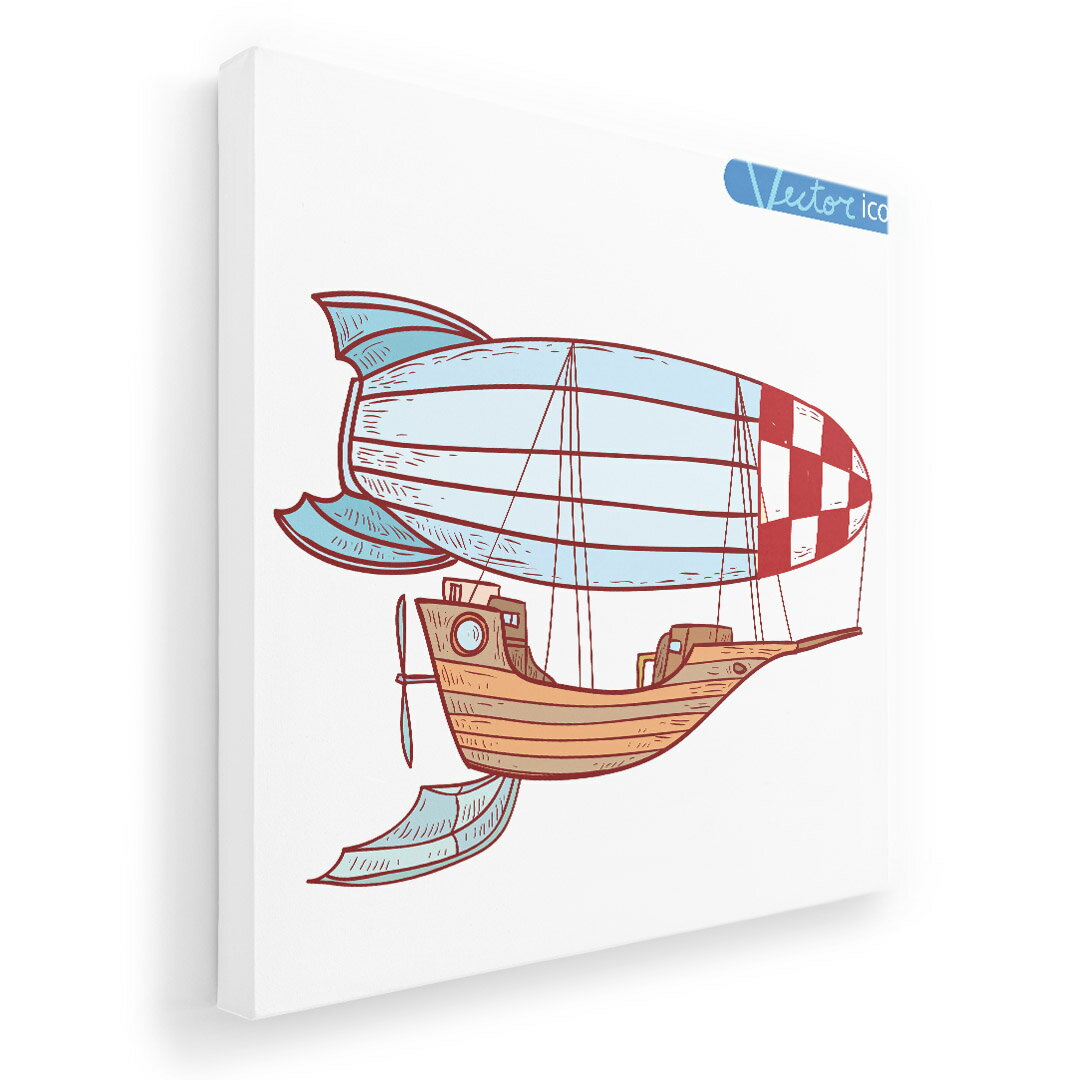 乐天商城 - アートパネル 絵 絵画 飾り 選べるサイズ 333×333mm 正方 スクエア モダン 玄関 写真 フォト インテリア おしゃれ 011365 飛行船　乗り物　空