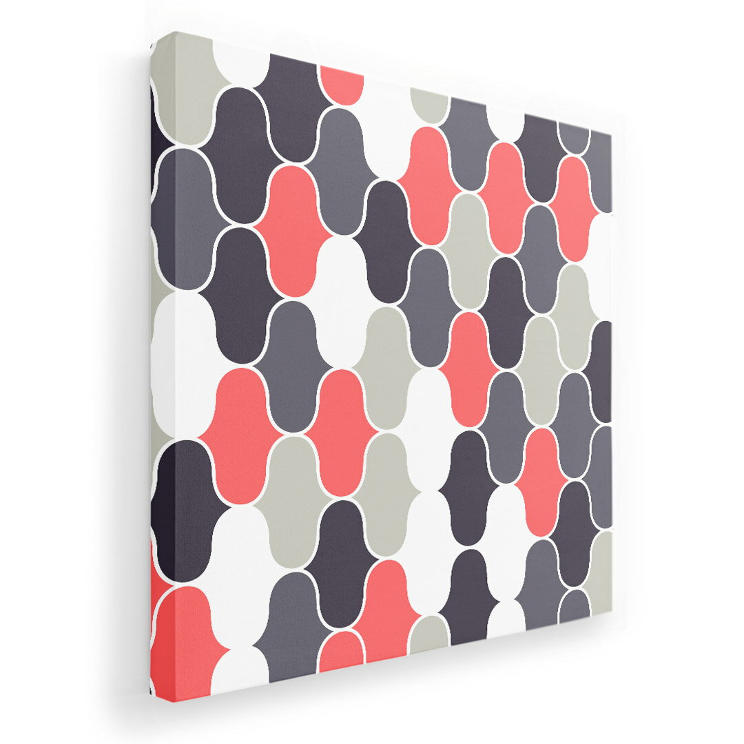 アートパネル 絵 絵画 飾り 選べるサイズ 455×455mm 正方 スクエア モダン 玄関 写真 フォト インテリア おしゃれ 011390 模様　ピンク　グレー