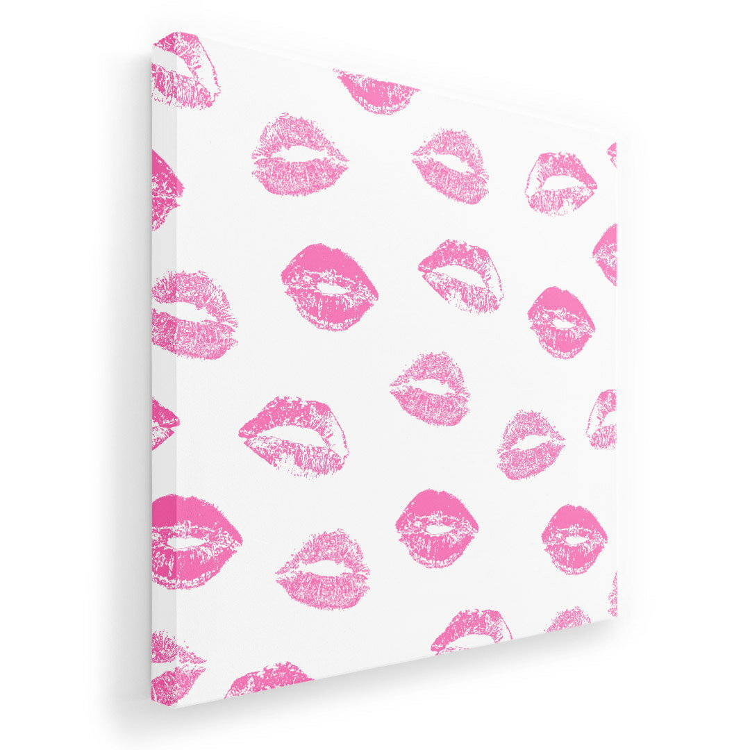 アートパネル 絵 絵画 飾り 選べるサイズ 333×333mm 正方 スクエア モダン 玄関 写真 フォト インテリア おしゃれ 011679 唇　ピンク　模様