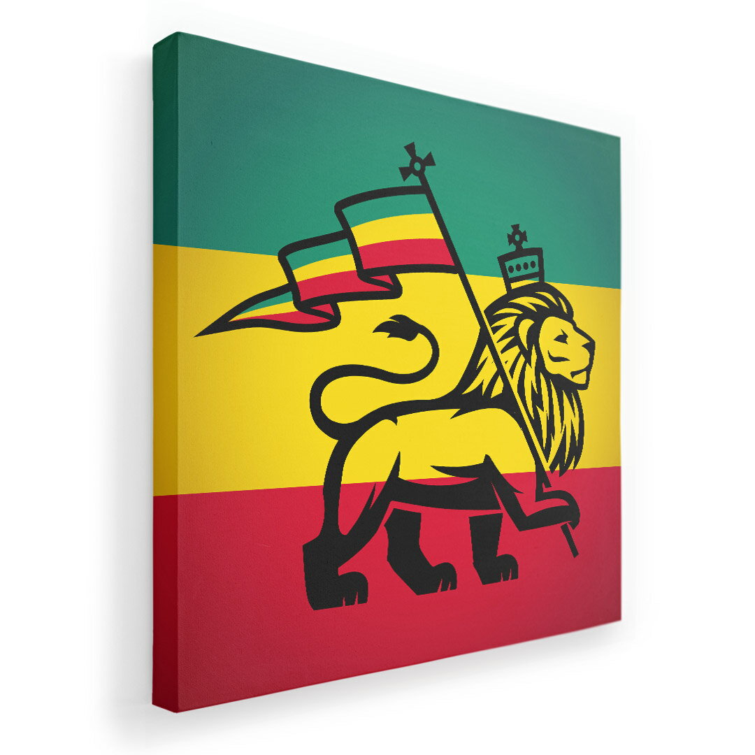 アートパネル 絵 絵画 飾り 選べるサイズ 455×455mm 正方 スクエア モダン 玄関 写真 フォト インテリア おしゃれ 011741 レゲエ　動物　ライオン