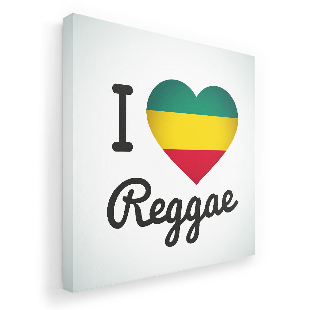 アートパネル 絵 絵画 飾り 選べるサイズ 455×455mm 正方 スクエア モダン 玄関 写真 フォト インテリア おしゃれ 011742 レゲエ　ハート　英語