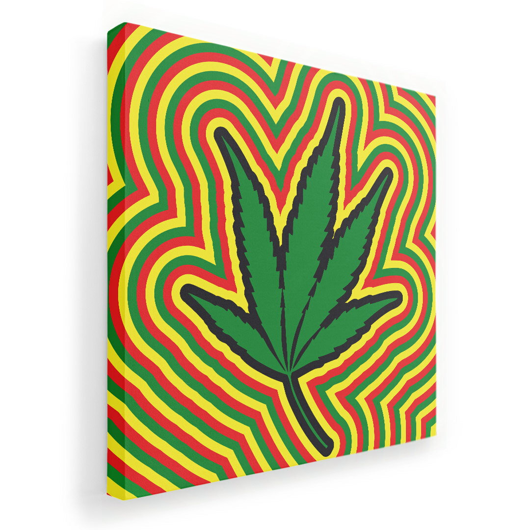 アートパネル 絵 絵画 飾り 選べるサイズ 455×455mm 正方 スクエア モダン 玄関 写真 フォト インテリア おしゃれ 011825 レゲエ　植物　音楽