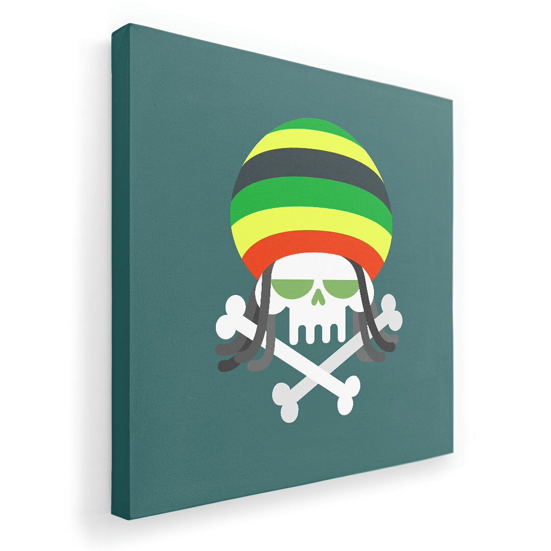 アートパネル 絵 絵画 飾り 選べるサイズ 455×455mm 正方 スクエア モダン 玄関 写真 フォト インテリア おしゃれ 011826 レゲエ　音楽　骸骨