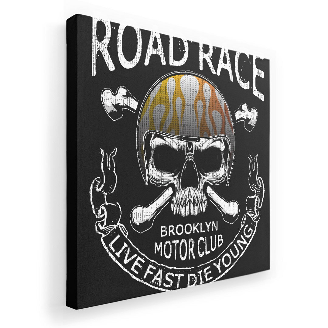 アートパネル 絵 絵画 飾り 選べるサイズ 333×333mm 正方 スクエア モダン 玄関 写真 フォト インテリア おしゃれ 011907 スカル　かっこいい　ロック