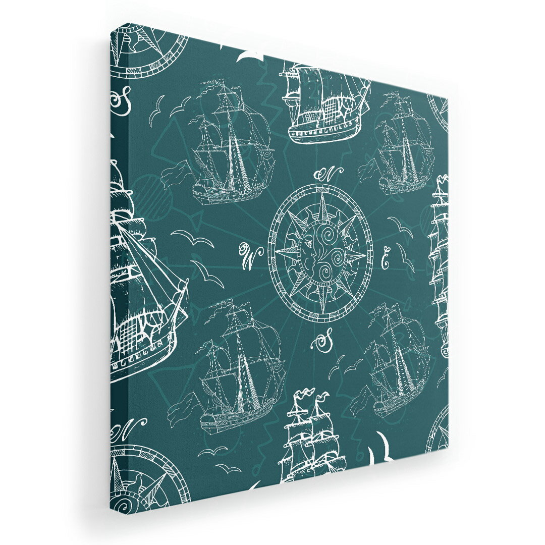 アートパネル 絵 絵画 飾り 選べるサイズ 455×455mm 正方 スクエア モダン 玄関 写真 フォト インテリア おしゃれ 011946 船　マーク　海