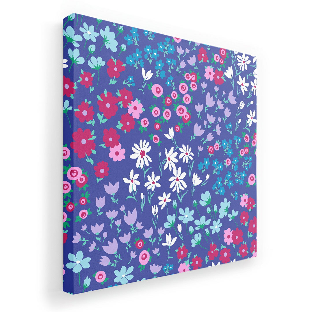 Rakuten - アートパネル 絵 絵画 飾り 選べるサイズ 455×455mm 正方 スクエア モダン 玄関 写真 フォト インテリア おしゃれ 012226 花　花柄　青