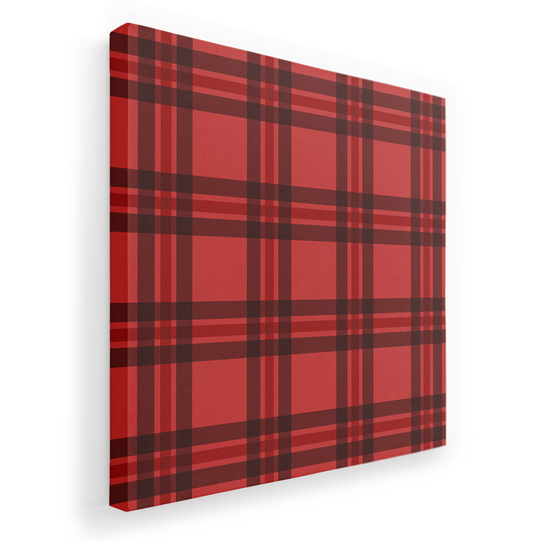 アートパネル 絵 絵画 飾り 選べるサイズ 333×333mm 正方 スクエア モダン 玄関 写真 フォト インテリア おしゃれ 012415 赤　チェック　かわいい