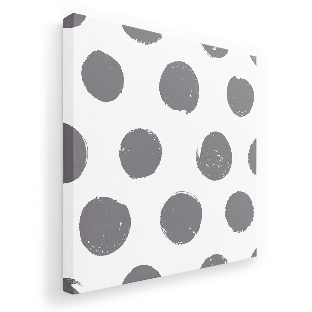 Rakuten - アートパネル 絵 絵画 飾り 選べるサイズ 455×455mm 正方 スクエア モダン 玄関 写真 フォト インテリア おしゃれ 012520 ドット　水玉　グレー