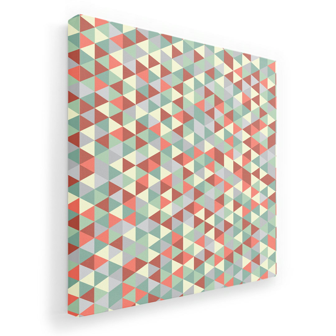 Rakuten - アートパネル 絵 絵画 飾り 選べるサイズ 333×333mm 正方 スクエア モダン 玄関 写真 フォト インテリア おしゃれ 012571 三角　カラフル　柄