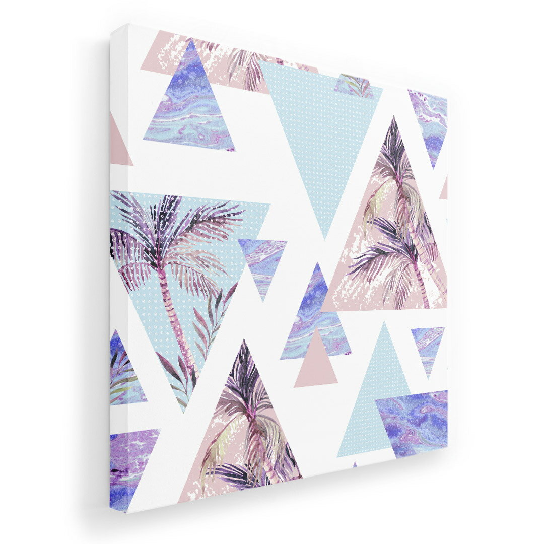 アートパネル 絵 絵画 飾り 選べるサイズ 333×333mm 正方 スクエア モダン 玄関 写真 フォト インテリア おしゃれ 012579 三角　南国　水色