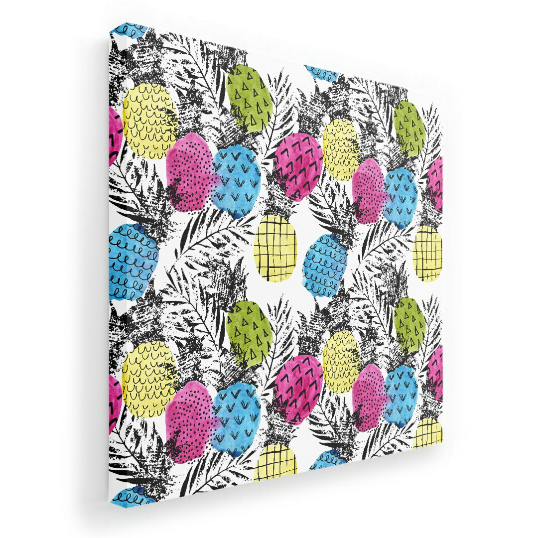 Rakuten - アートパネル 絵 絵画 飾り 選べるサイズ 455×455mm 正方 スクエア モダン 玄関 写真 フォト インテリア おしゃれ 012596 パイナップル　植物　南国