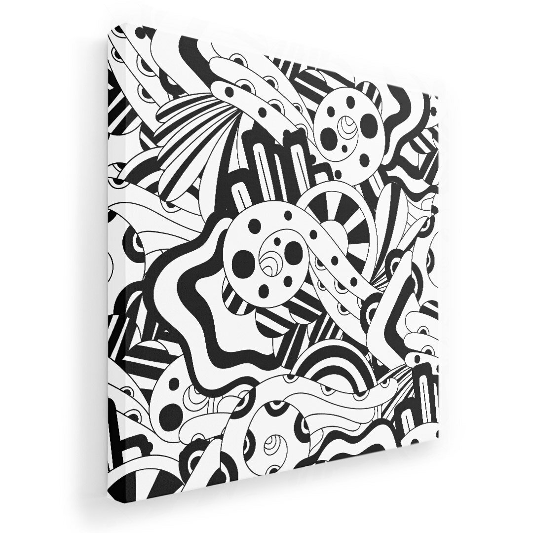 アートパネル 絵 絵画 飾り 選べるサイズ 333×333mm 正方 スクエア モダン 玄関 写真 フォト インテリア おしゃれ 012606 モノトーン　白黒　らくがき