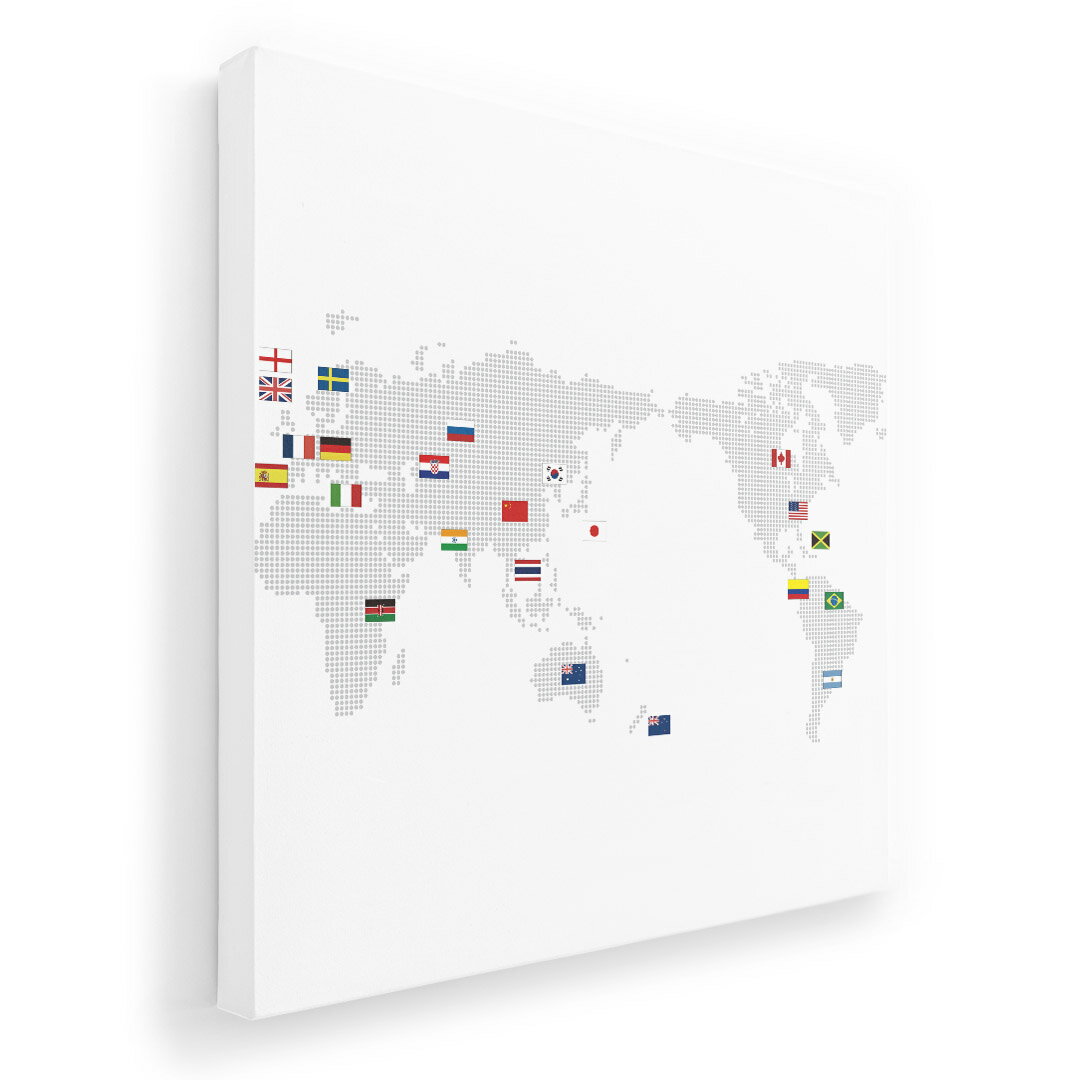 アートパネル 絵 絵画 飾り 選べるサイズ 455×455mm 正方 スクエア モダン 玄関 写真 フォト インテリア おしゃれ 012962 世界地図　地図(3.0)
