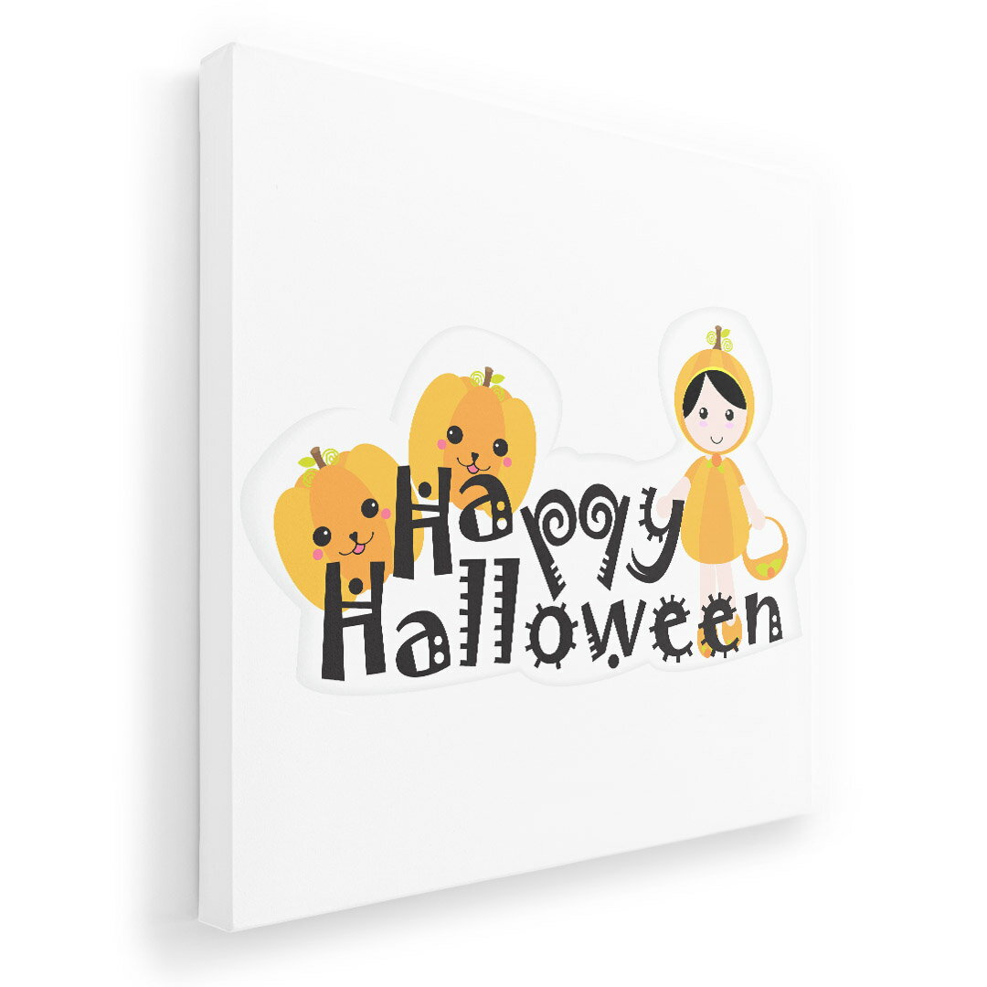 アートパネル 絵 絵画 飾り 選べるサイズ 455×455mm 正方 スクエア モダン 玄関 写真 フォト インテリア おしゃれ 013373 ハロウィン　かぼちゃ　英語