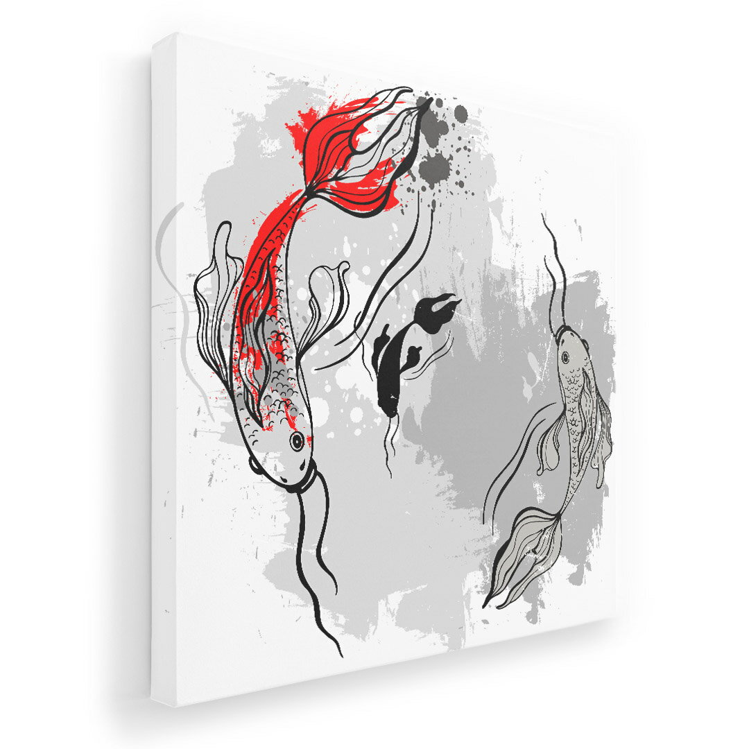 アートパネル 絵 絵画 飾り 選べるサイズ 455×455mm 正方 スクエア モダン 玄関 写真 フォト インテリア おしゃれ 013440 鯉　絵　和