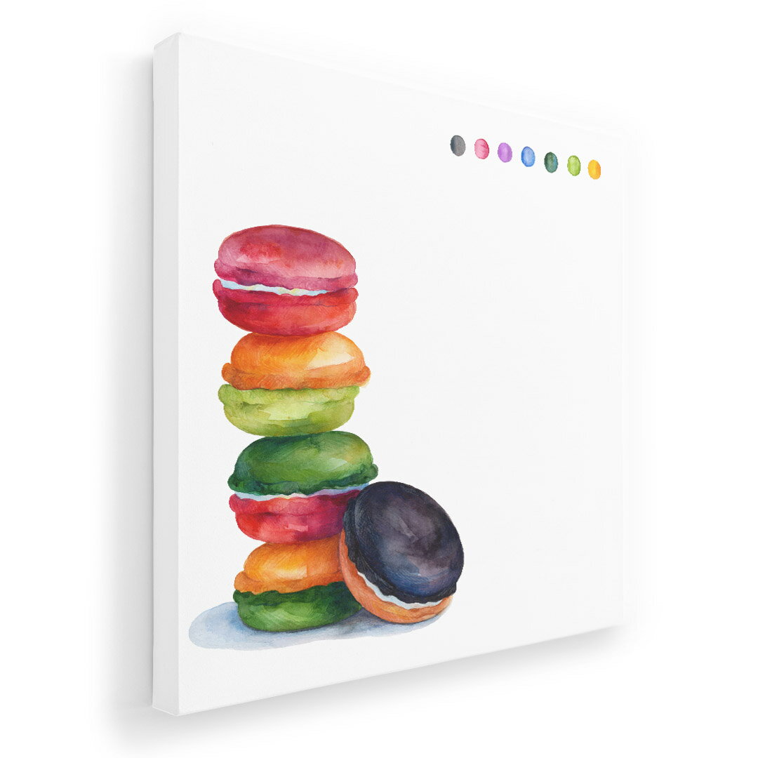 アートパネル 絵 絵画 飾り 選べるサイズ 455×455mm 正方 スクエア モダン 玄関 写真 フォト インテリア おしゃれ 013474 マカロン お菓子 英語