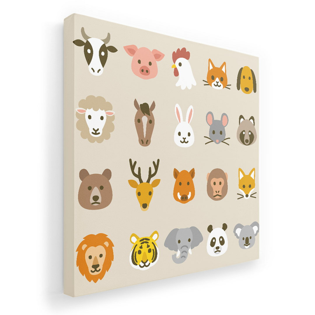 アートパネル 絵 絵画 飾り 選べるサイズ 333×333mm 正方 スクエア モダン 玄関 写真 フォト インテリア おしゃれ 013480 動物　かわいい　イラスト