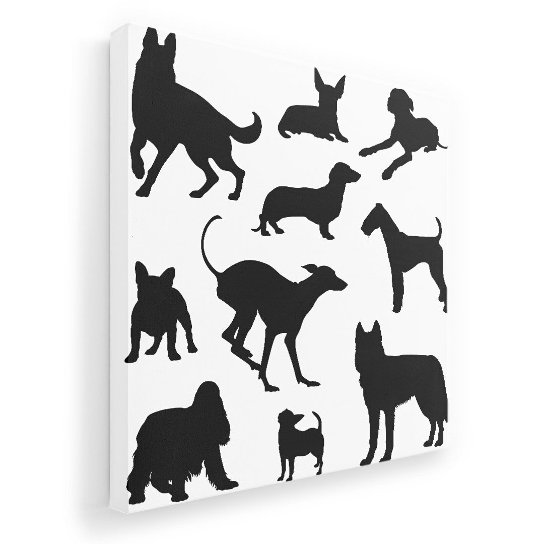 アートパネル 絵 絵画 飾り 選べるサイズ 455×455mm 正方 スクエア モダン 玄関 写真 フォト インテリア おしゃれ 013528 犬　シルエット　影