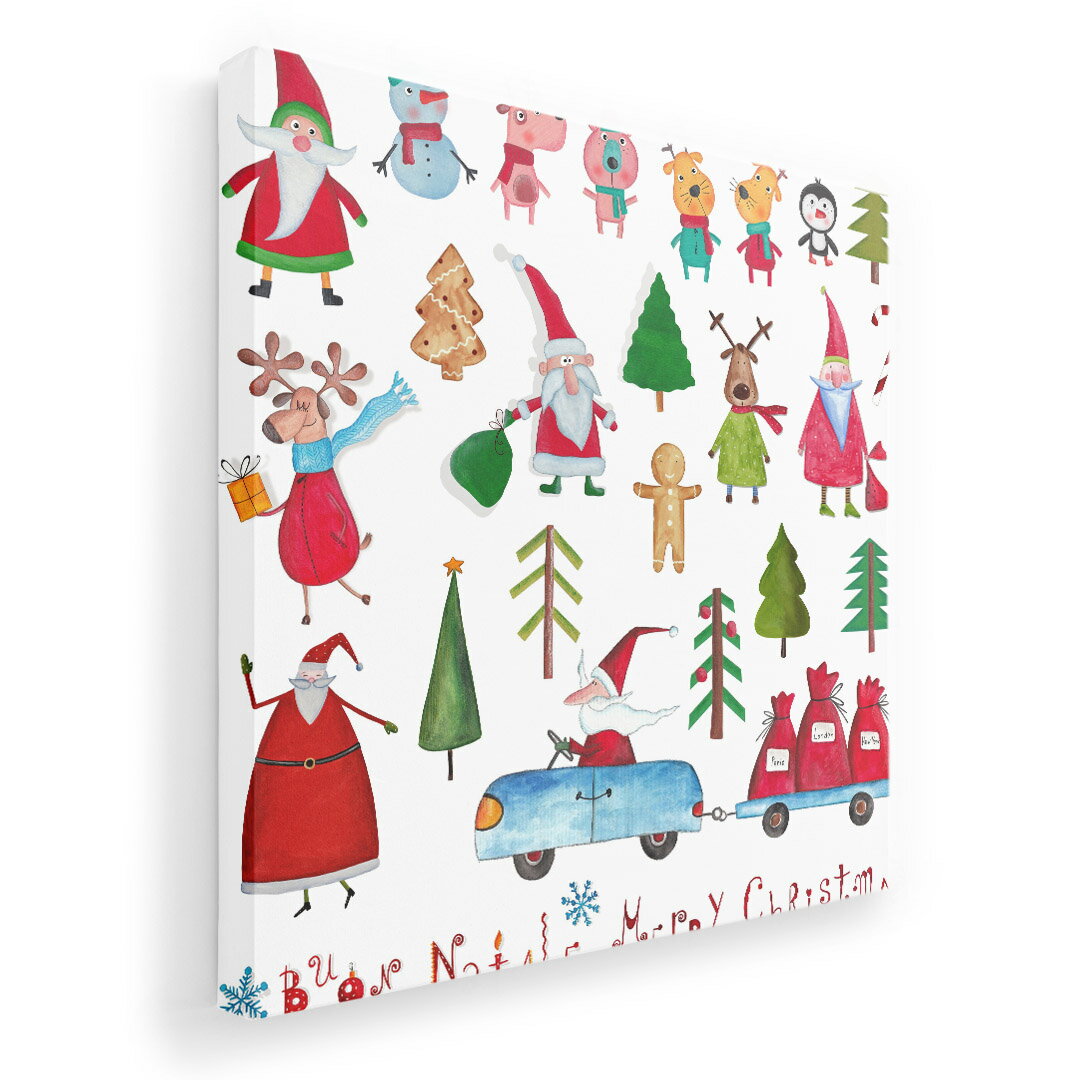 アートパネル 絵 絵画 飾り 選べるサイズ 455×455mm 正方 スクエア モダン 玄関 写真 フォト インテリア おしゃれ 013569 クリスマス　サンタ