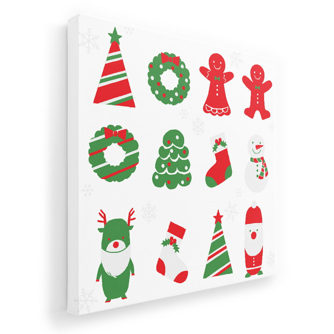 アートパネル 絵 絵画 飾り 選べるサイズ 455×455mm 正方 スクエア モダン 玄関 写真 フォト インテリア おしゃれ 013797 クリスマス　サンタ　トナカイ