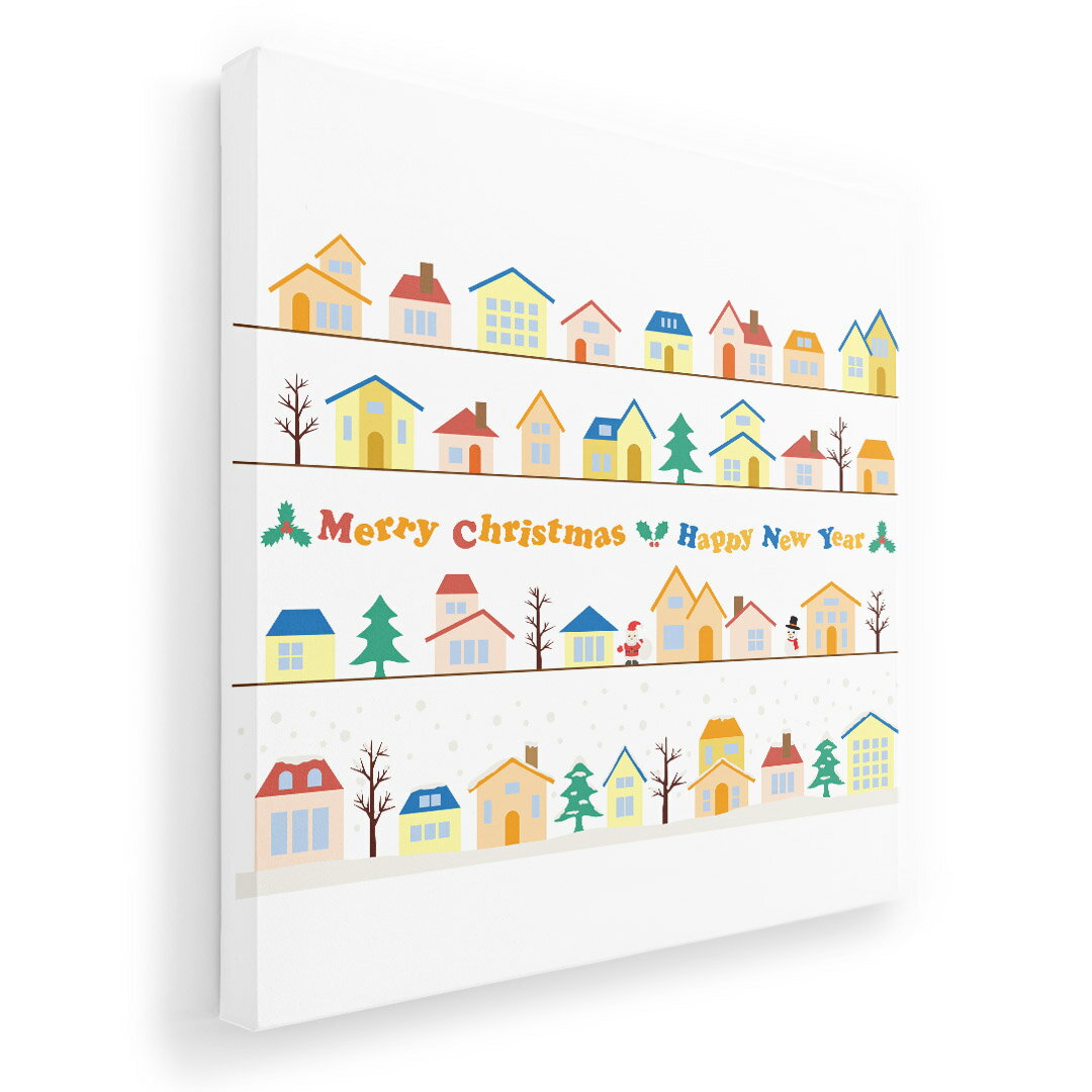 アートパネル 絵 絵画 飾り 選べるサイズ 455×455mm 正方 スクエア モダン 玄関 写真 フォト インテリア おしゃれ 013804 クリスマス　風景　雪