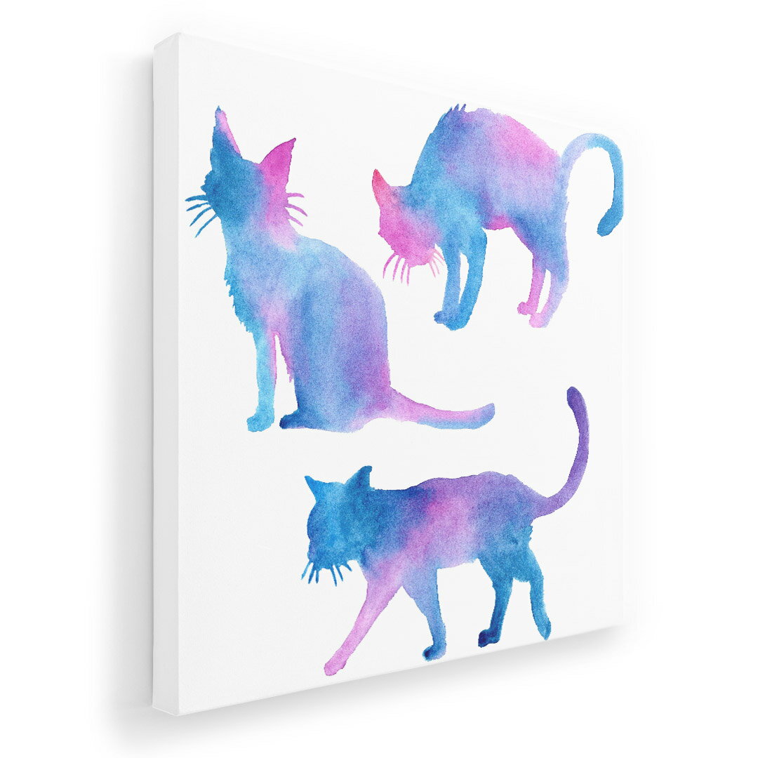 アートパネル 絵 絵画 飾り 選べるサイズ 333×333mm 正方 スクエア モダン 玄関 写真 フォト インテリア おしゃれ 013829 猫　水彩　動物