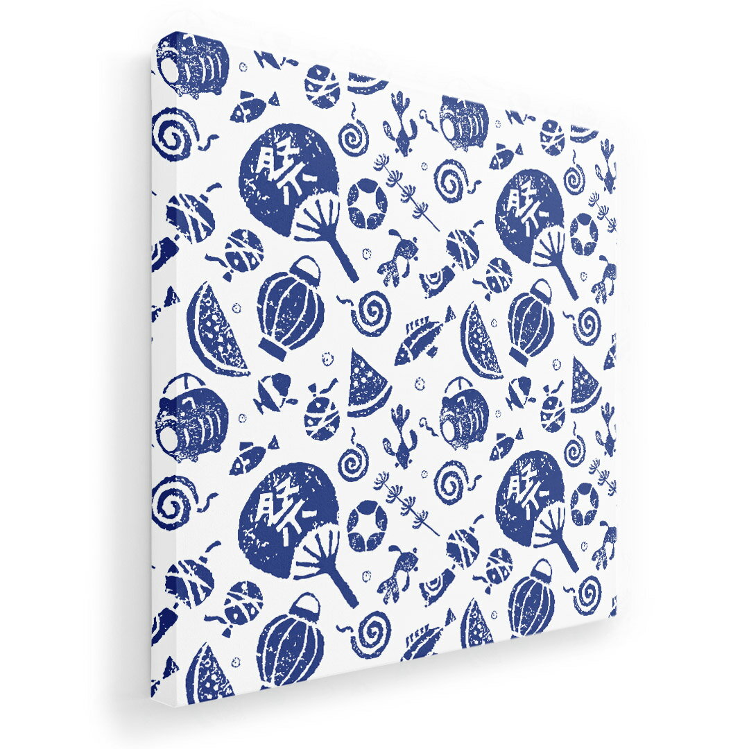 アートパネル 絵 絵画 飾り 選べるサイズ 455×455mm 正方 スクエア モダン 玄関 写真 フォト インテリア おしゃれ 014091 祭り　夏　スイカ