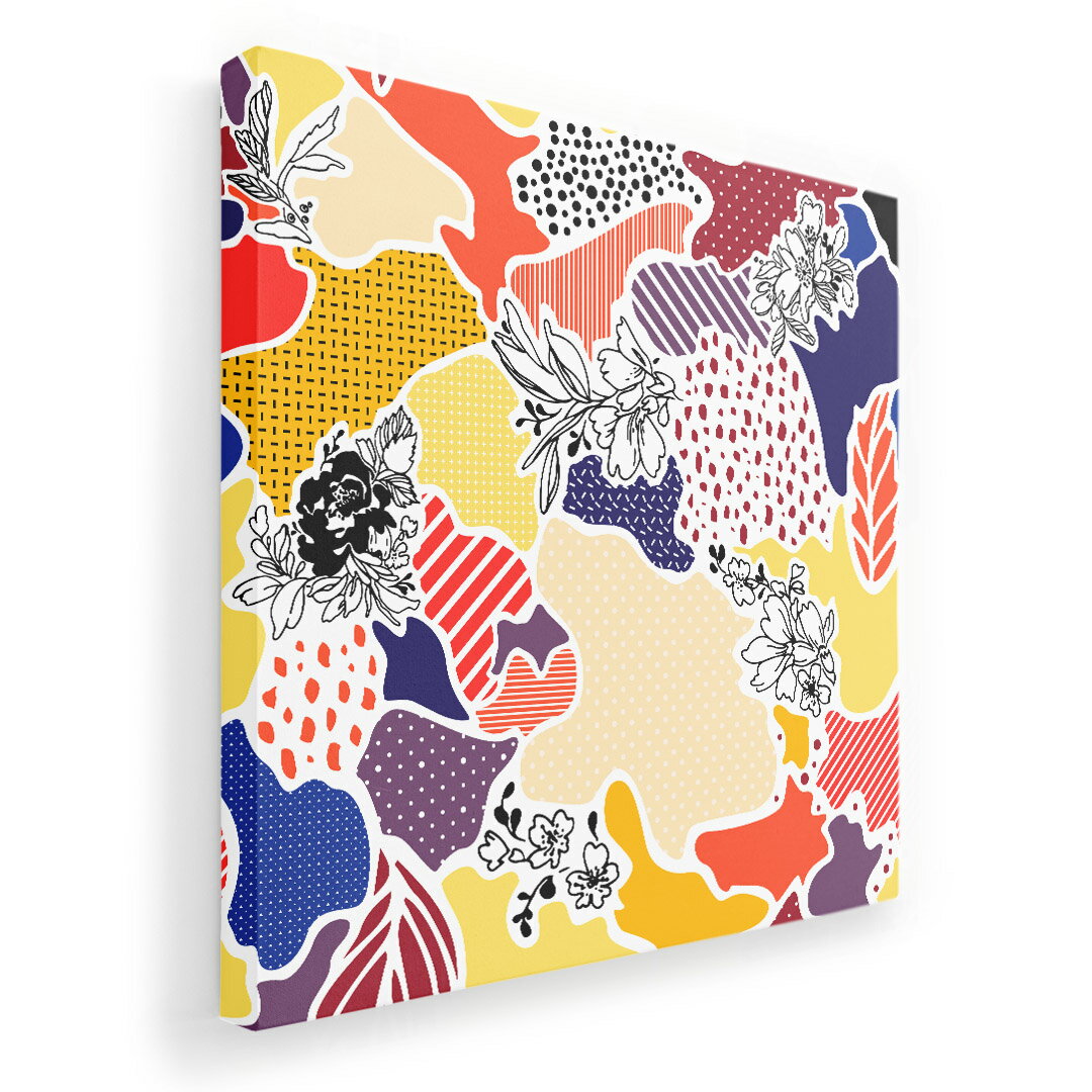 アートパネル 絵 絵画 飾り 選べるサイズ 455×455mm 正方 スクエア モダン 玄関 写真 フォト インテリア おしゃれ 014508 花　ユニーク　カラフル