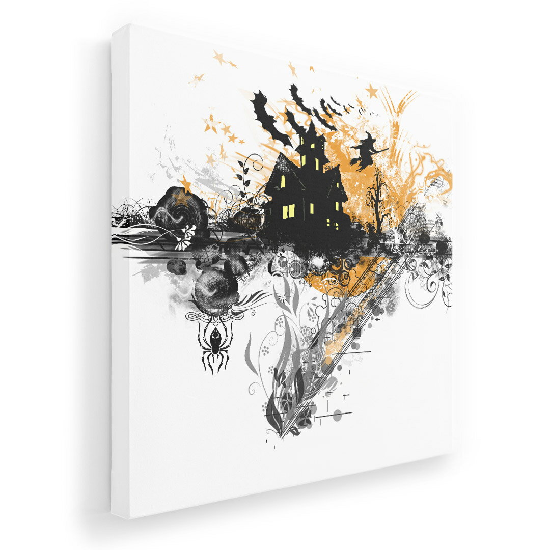 アートパネル 絵 絵画 飾り 選べるサイズ 455×455mm 正方 スクエア モダン 玄関 写真 フォト インテリア おしゃれ 014732 ハロウィン　魔女