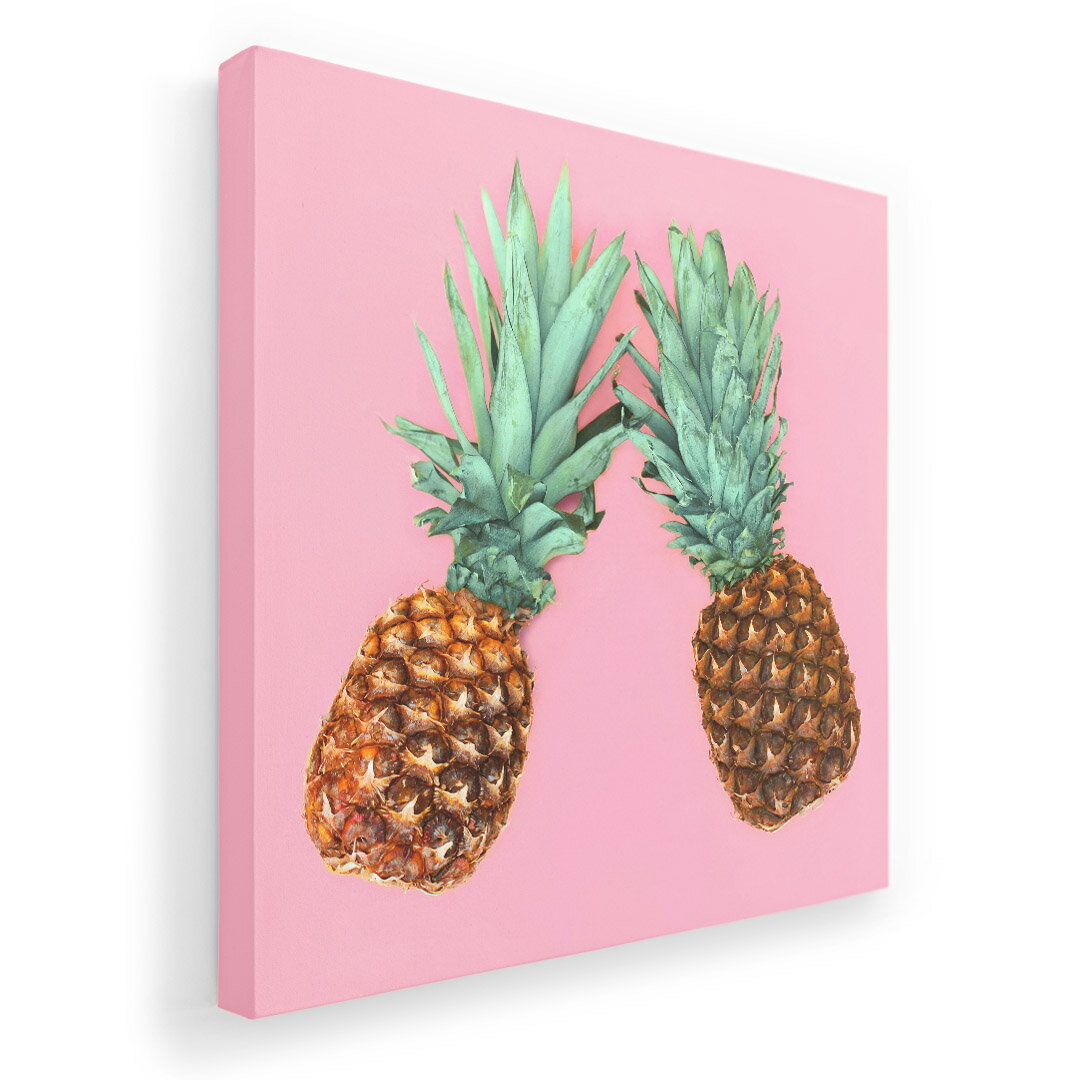 アートパネル 絵 絵画 飾り 選べるサイズ 455×455mm 正方 スクエア モダン 玄関 写真 フォト インテリア おしゃれ 014882 パイナップル　夏　ピンク　食べ物　果物