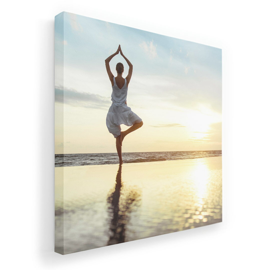 アートパネル 絵 絵画 飾り 選べるサイズ 333×333mm 正方 スクエア モダン 玄関 写真 フォト インテリア おしゃれ 014897 景色 海 ヨガ 運動 夕日