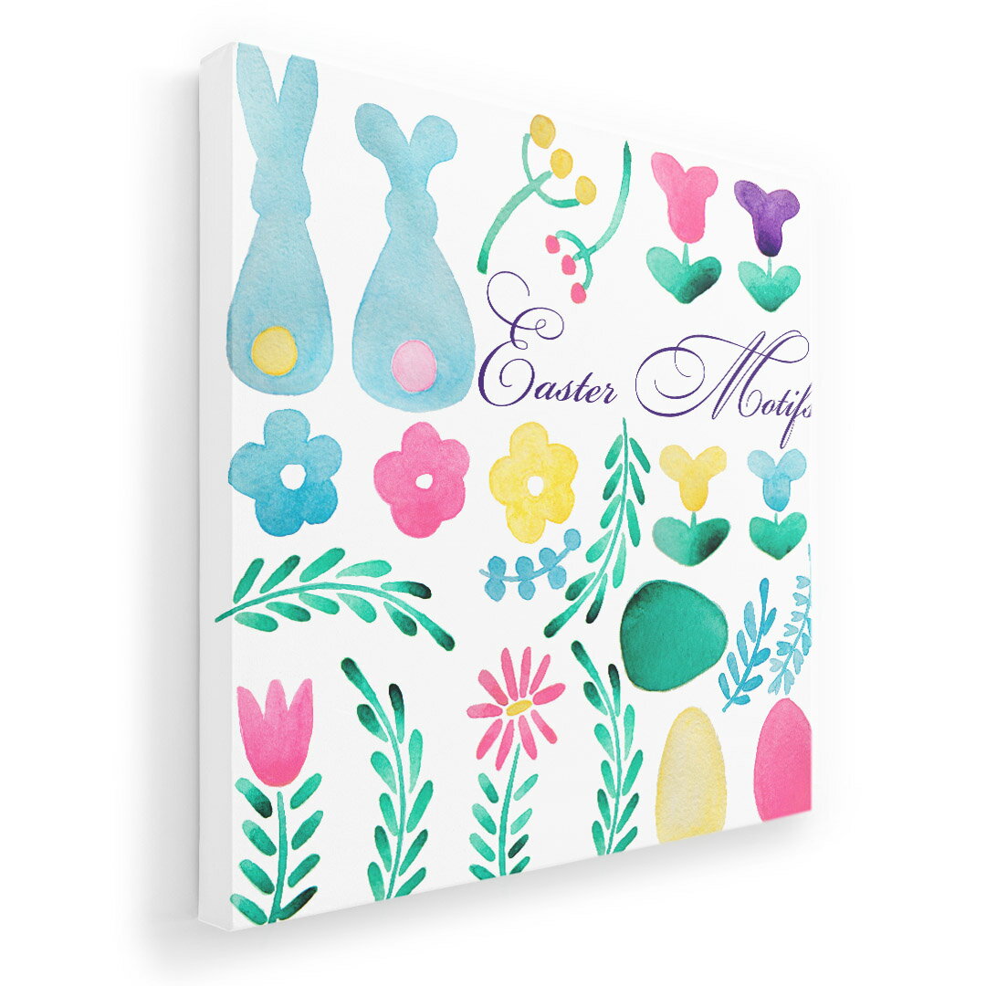 Rakuten - アートパネル 絵 絵画 飾り 選べるサイズ 333×333mm 正方 スクエア モダン 玄関 写真 フォト インテリア おしゃれ 015326 イースター たまご とり ケーキ パステル