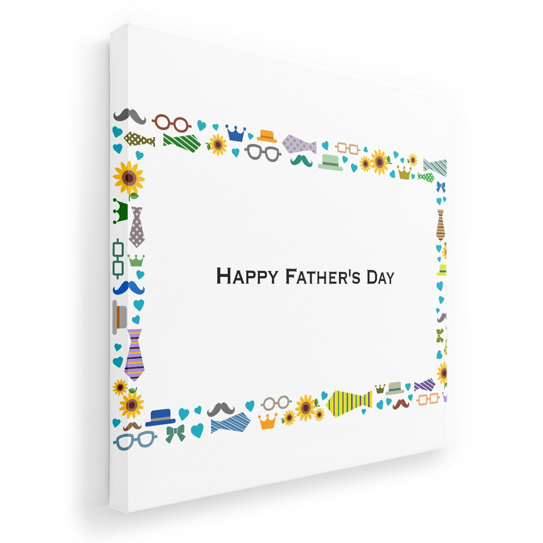 Rakuten - アートパネル 絵 絵画 飾り 選べるサイズ 333×333mm 正方 スクエア モダン 玄関 写真 フォト インテリア おしゃれ 015505 父の日　英字　めがね　ひげ