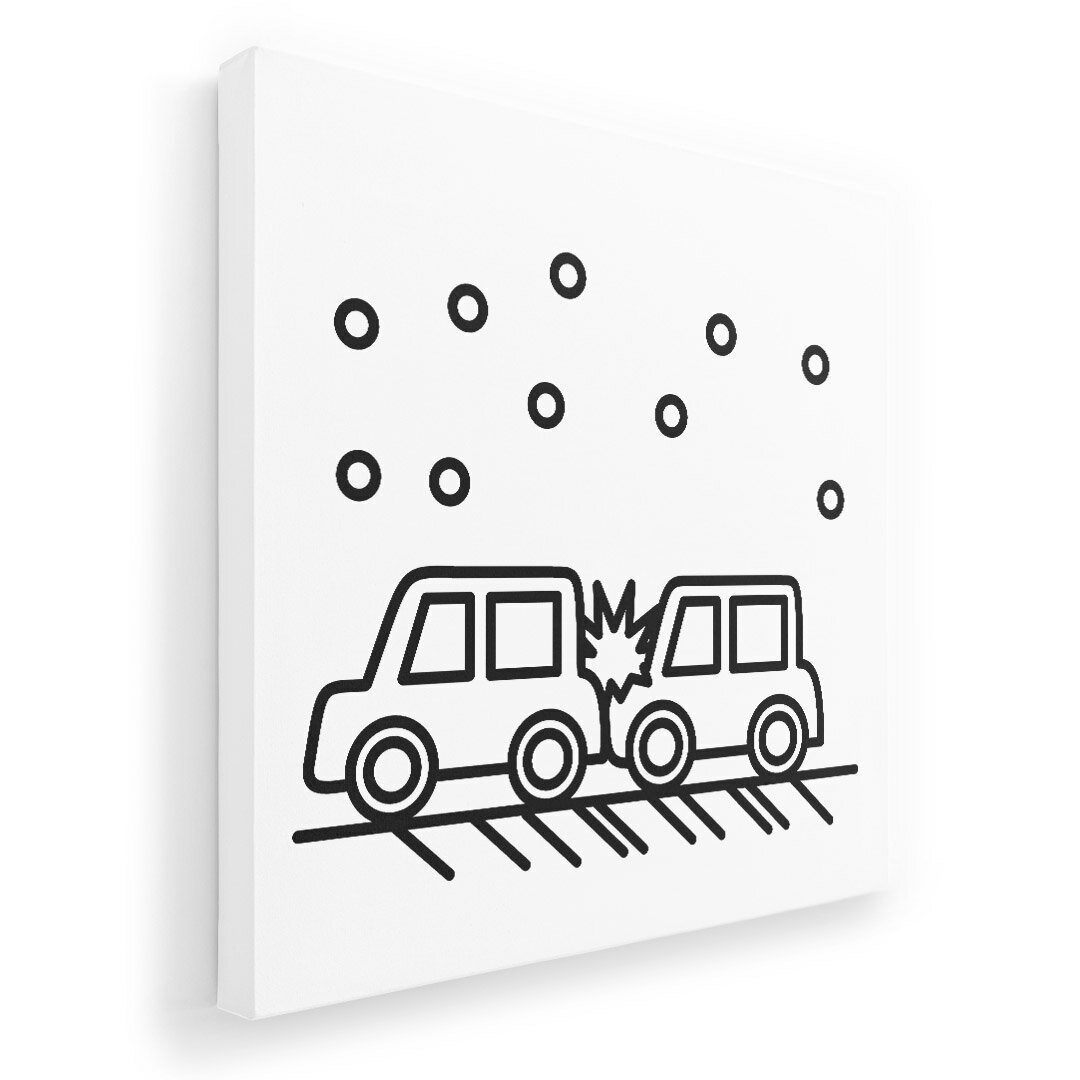 アートパネル 絵 絵画 飾り 選べるサイズ 455×455mm 正方 スクエア モダン 玄関 写真 フォト インテリア おしゃれ 016071 車　衝突　雪