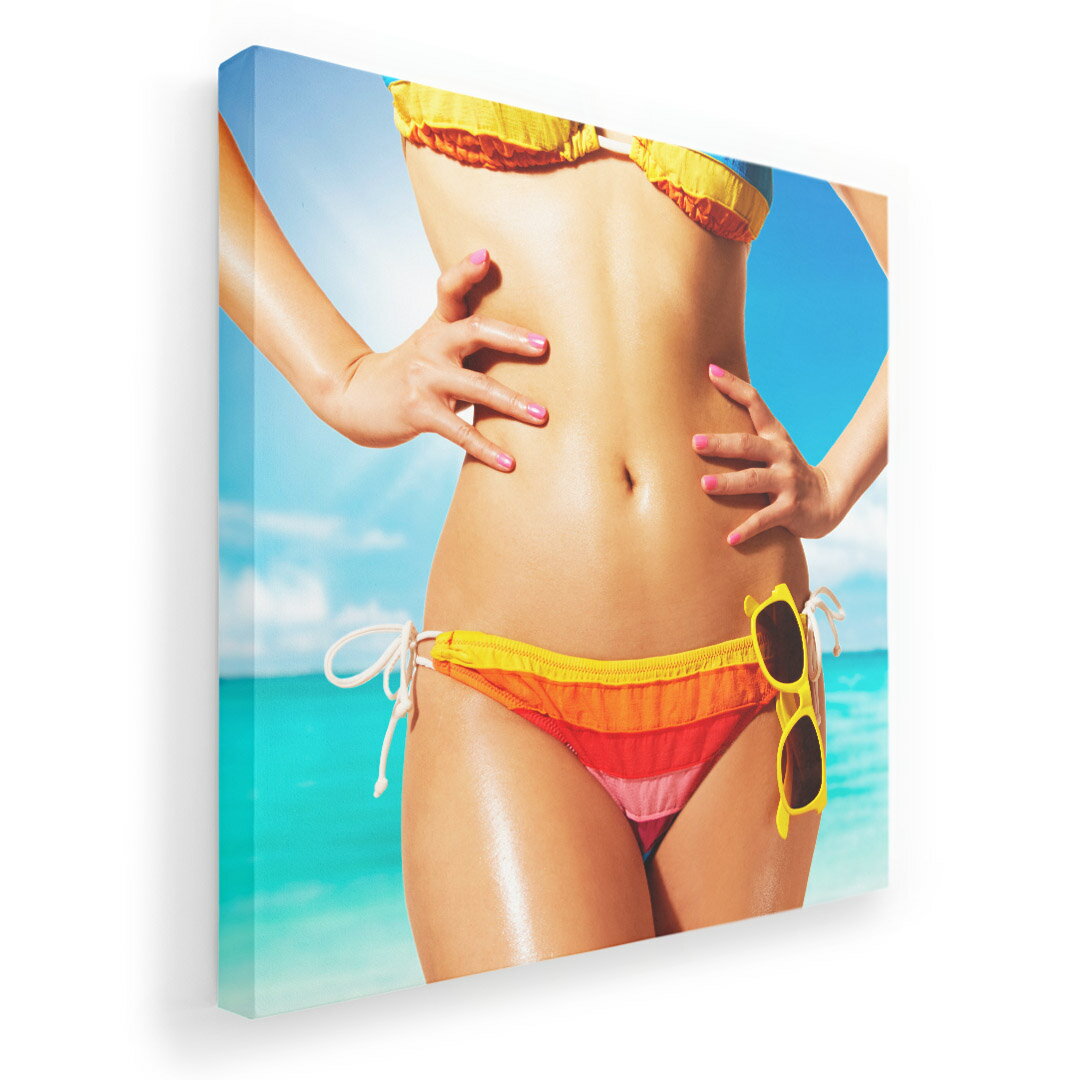 アートパネル 絵 絵画 飾り 選べるサイズ 455×455mm 正方 スクエア モダン 玄関 写真 フォト インテリア おしゃれ 016399 水着 女の人 夏