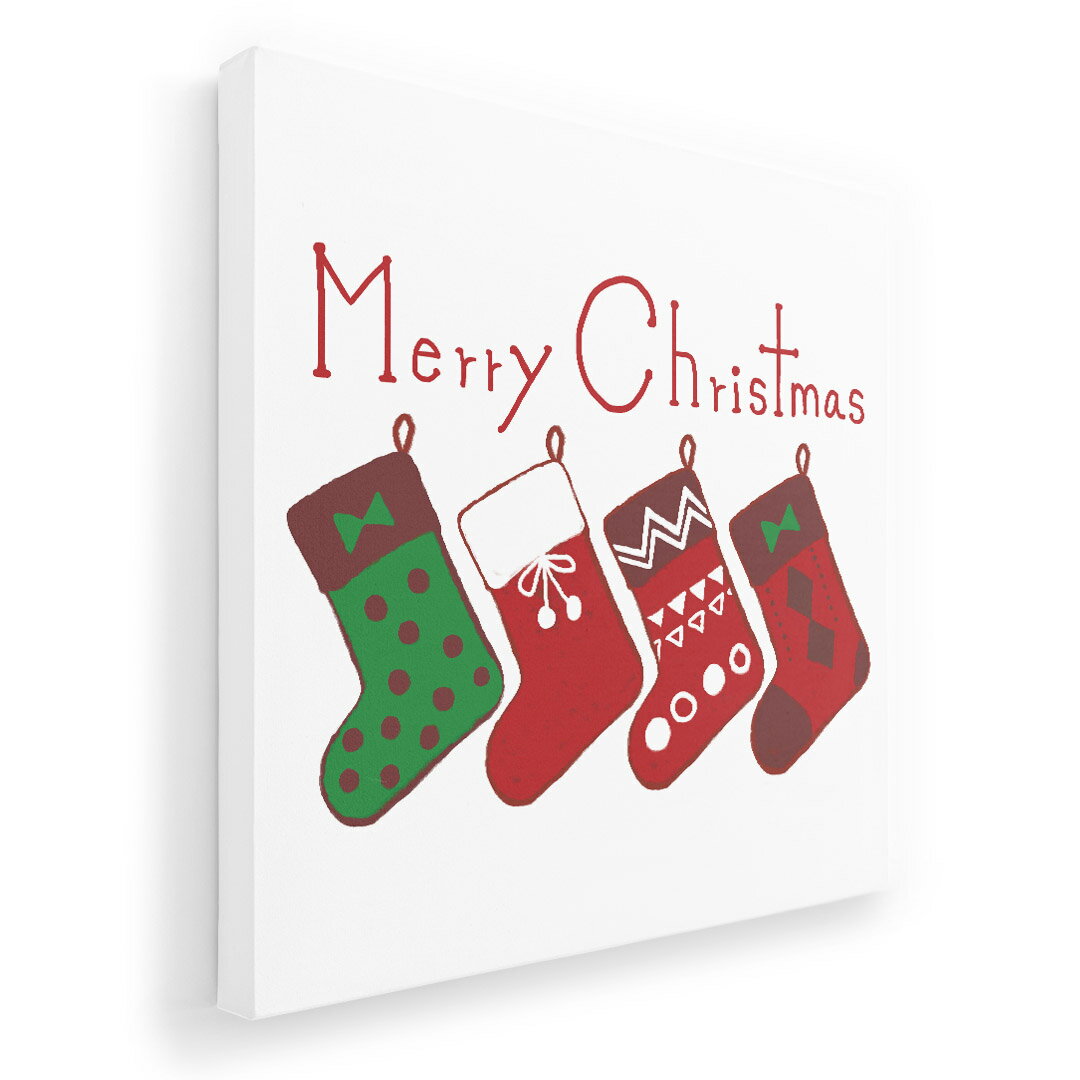 アートパネル 絵 絵画 飾り 選べるサイズ 333×333mm 正方 スクエア モダン 玄関 写真 フォト インテリア おしゃれ 017776 靴下 クリスマス かわいい