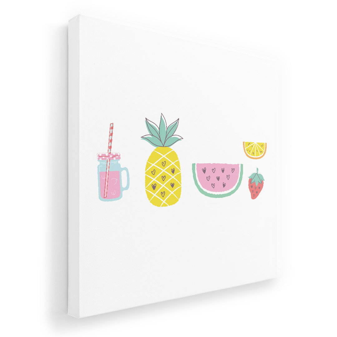 アートパネル 絵 絵画 飾り 選べるサイズ 455×455mm 正方 スクエア モダン 玄関 写真 フォト インテリア おしゃれ 017812 スイカ　パイナップル　ジュース