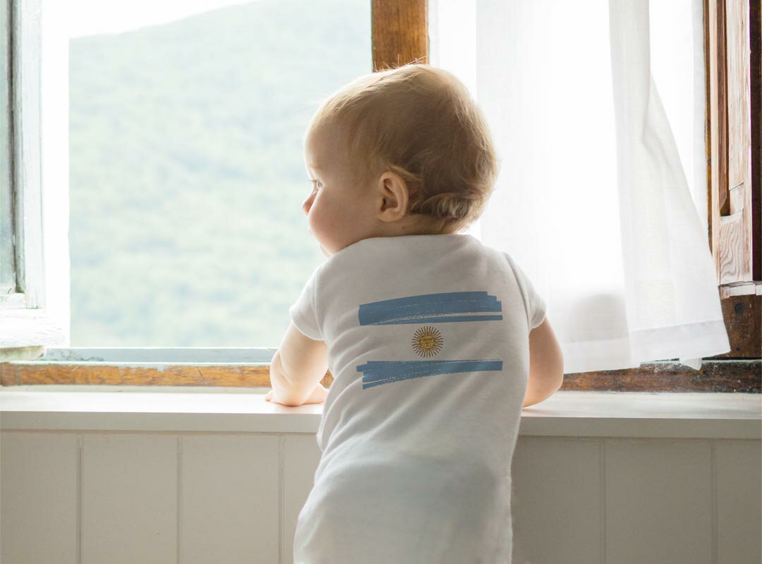 選べる6カラー バックプリント ロンパース カバーオール 赤ちゃん 半袖 デザイン 70cm 80cm rompers ベビー 新生児 キッズ 70サイズ 80サイズ ギフト マタニティ 妊婦 出産祝い プレママ ティーシャツ T shirt 018385 argentina アルゼンチン 2